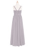 Gray Pleated Chiffon Maxi Junior Bridesmaid Dress